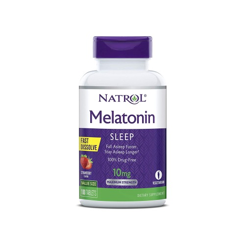NATROL Melatonin 멜라토닌 수면 유도 보조제10mg 100정 딸기맛